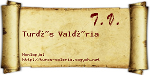 Turós Valéria névjegykártya